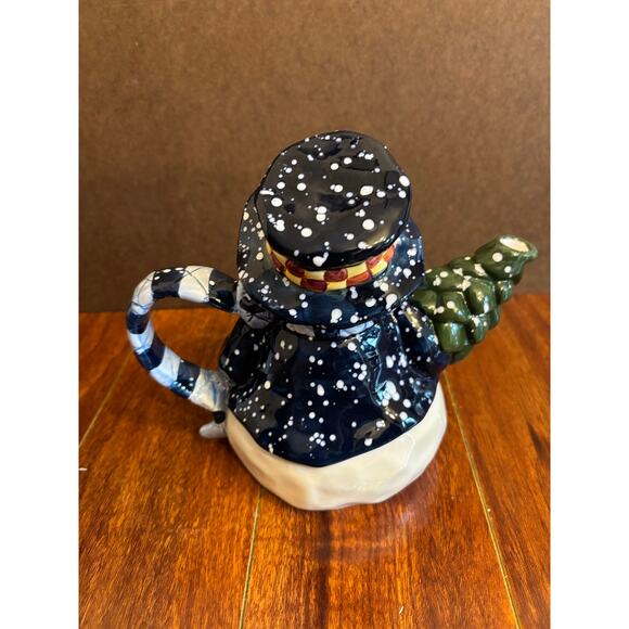 Vintage Heartfelt Kitchen Creations Ceramic Snowman Teapot 2001 Young’s - Picture 3 of 8